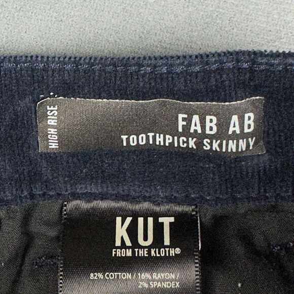 Kut From The Kloth KFTK Fab Ab Corduroy Jeans Womens 4 Toothpick Skinny Pants* - Picture 13 of 16